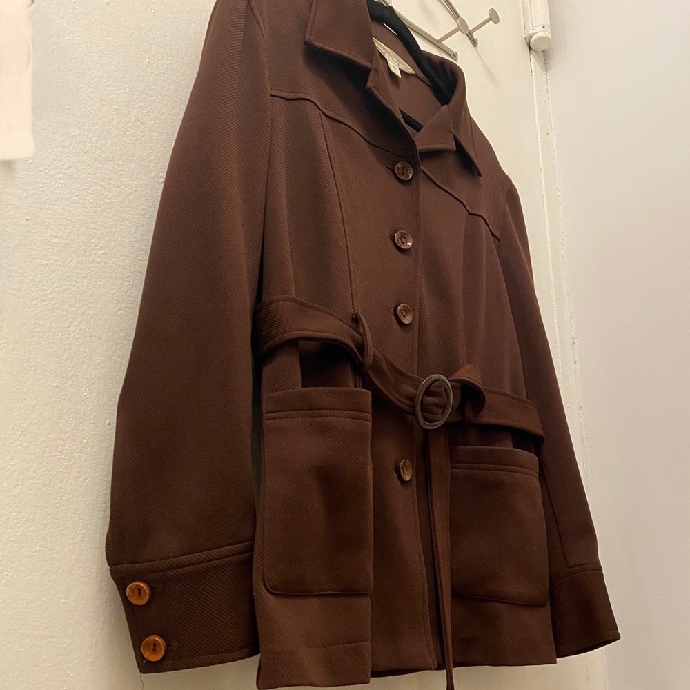 Vintage Express Brown Belted Blazer - Picture 2 of 12